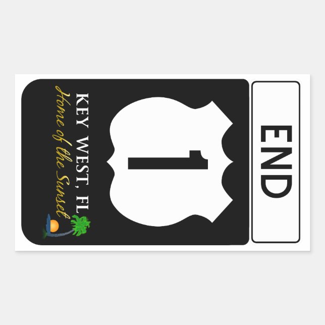 Adesivo Retangular U.S. Route 1 Road Sign (Frente)