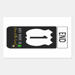 Adesivo Retangular U.S. Route 1 Road Sign