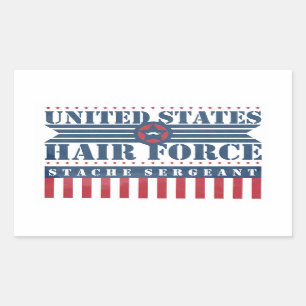 Adesivo Retangular U.S. Sargento de Stache da força do cabelo