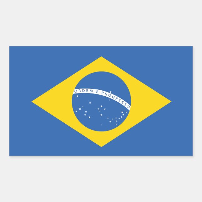 Adesivo Retangular Ucrânia Brasil: Bandeira Brasileira (Frente)