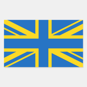 Adesivo Retangular Ucrânia Reino Unido Reino Unido Bandeira Britânica