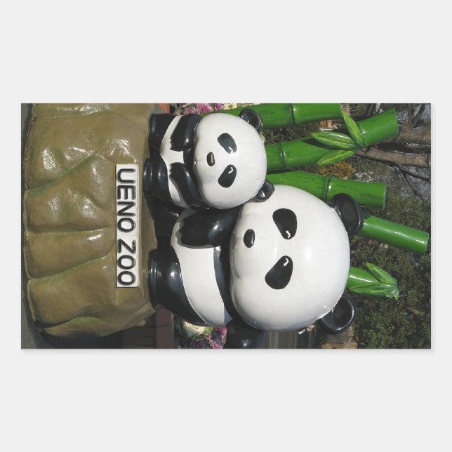 Adesivo Retangular Ueno Zoo Panda Sinal (Frente)