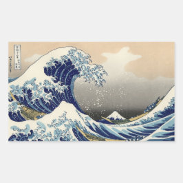 ADESIVO RETANGULAR UKIYO-E ~HOKUSAI  葛飾北斎    「富嶽三十六景 神奈川沖浪裏」