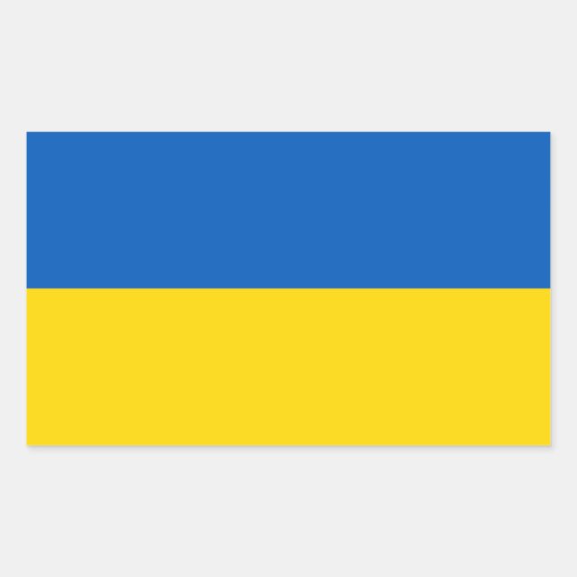 Adesivo Retangular Ukrainian flag. Supporting Ukraine (Frente)
