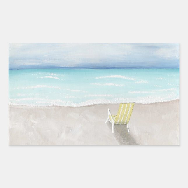 Adesivo Retangular Um dia na praia (Frente)