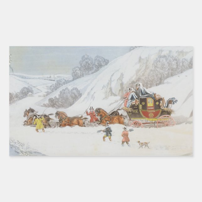 Adesivo Retangular Um e-mail na neve profunda (Frente)