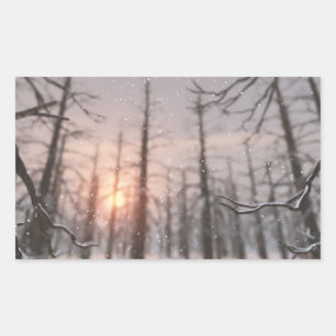 Adesivo Retangular Um palito de sonho de uma noite de inverno