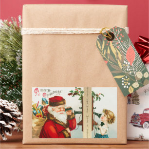 Adesivo Retangular Um Papai Noel de Natal Alegre por Ellen Clapsaddle