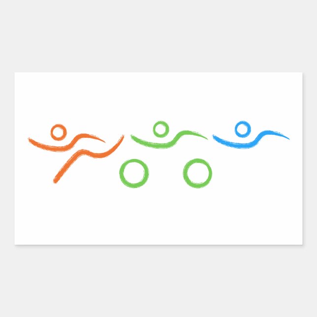 Adesivo Retangular Um presente Triathlon excelente para seu amigo ou  (Frente)
