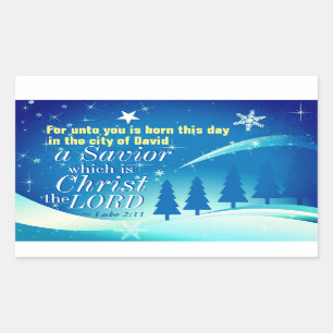 Adesivo Retangular Um salvador é Nascer Cristo o Senhor, Bíblia Natal