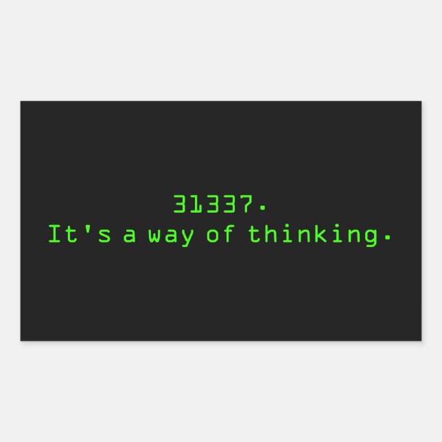 Adesivo Retangular Uma maneira de pensar (Frente)