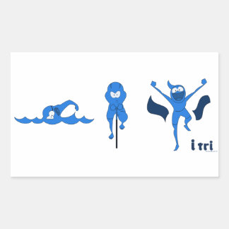 Adesivo Retangular Uma variedade de produtos com o logotipo azul Tri-