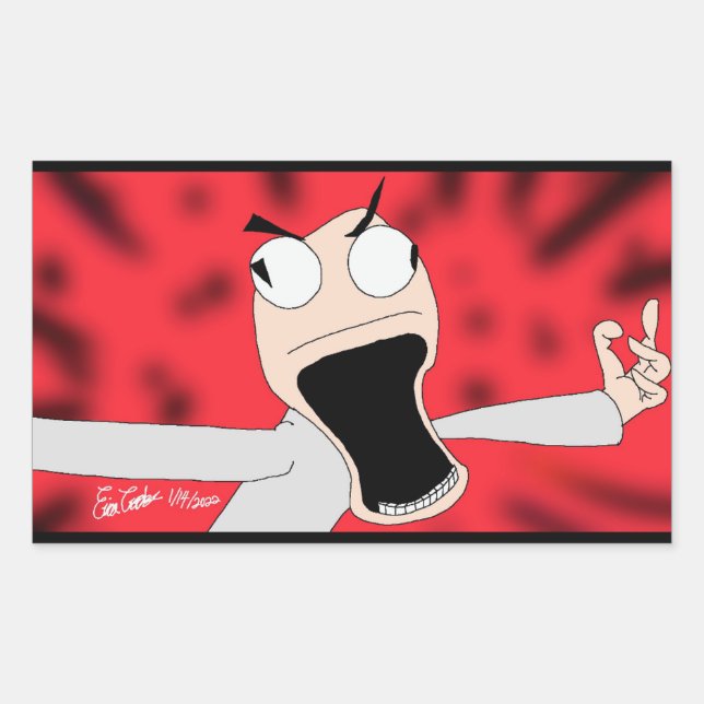 Adesivo Retangular unhinged puppet art (Frente)