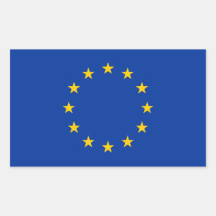 Adesivo Retangular União Europeia - Bandeira da UE