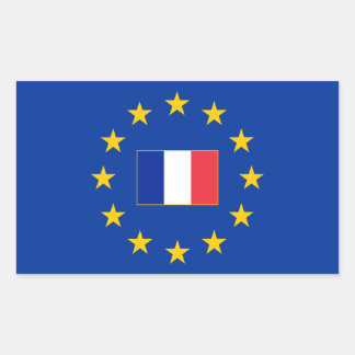 Adesivo Retangular União Europeia França Retângulo Sticker
