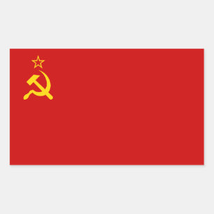 Adesivo Retangular União Soviética URSS Bandeira Comunista Fingente e