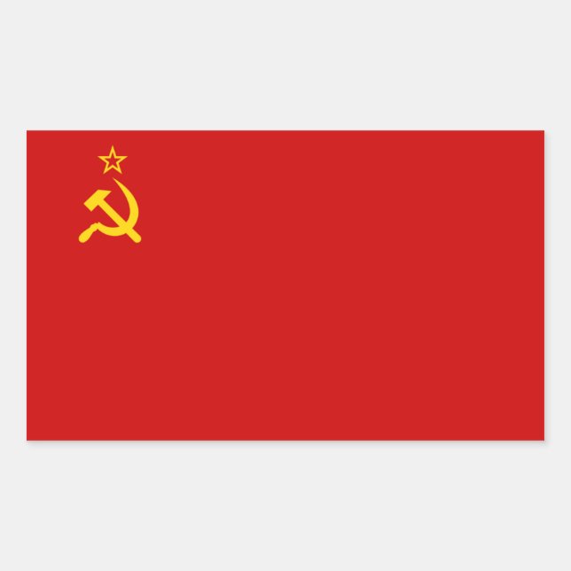 Adesivo Retangular União Soviética/URSS/CCCP Bandeira (Frente)