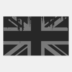 Adesivo Retangular Union Jack (bandeira BRITÂNICA de prata do grunge