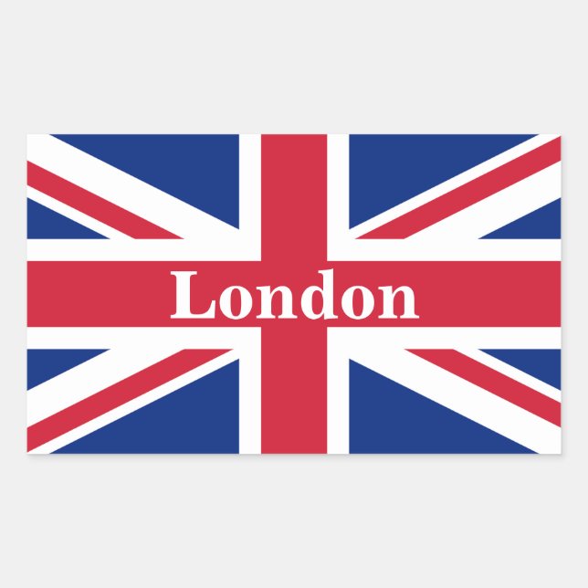 Adesivo Retangular Union Jack London ~ British Flag (Frente)