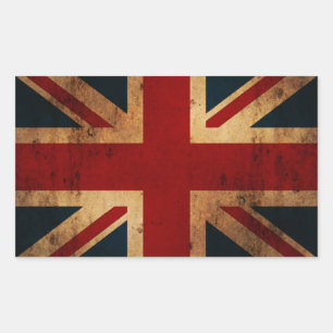 Adesivo Retangular Union Jack (Vintage angustiado)