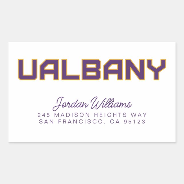 Adesivo Retangular Universidade de Albany Wordmark (Frente)