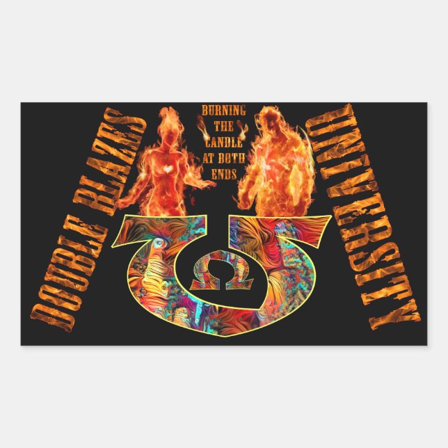 Adesivo Retangular Universidade Double Blazes (Frente)