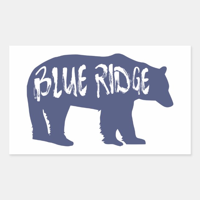 Adesivo Retangular Urso de Cordilheira Azul (Frente)