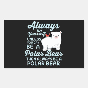 Adesivo Retangular Urso De Gelo Gelado Um Urso Polar
