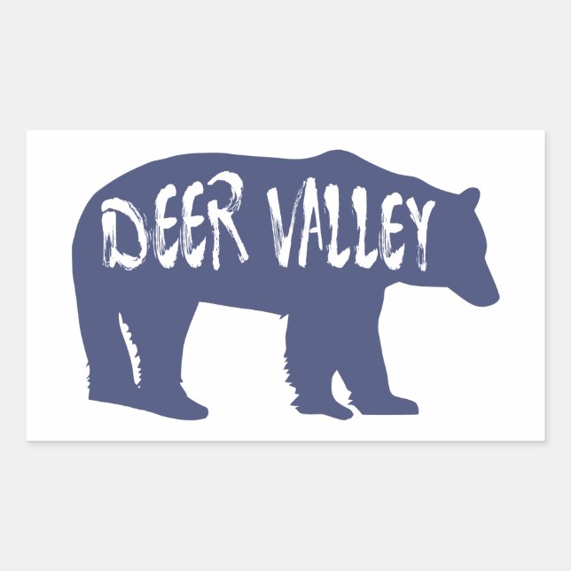 Adesivo Retangular Urso de Utah de Deer Valley (Frente)
