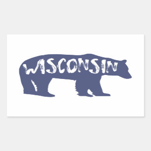Adesivo Retangular Urso de Wisconsin
