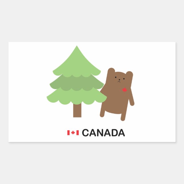 Adesivo Retangular Urso do Canadá (Frente)