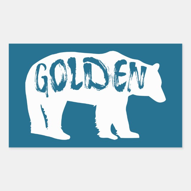 Adesivo Retangular Urso Dourado do Colorado (Frente)