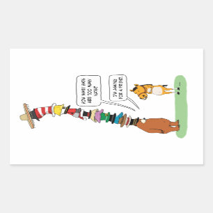 Adesivo Retangular Urso engraçado que veste muitos chapéus