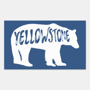 Adesivo Retangular Urso Nacional do Parque de Yellowstone