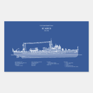 Adesivo Retangular USCG Cutter Icarus wpc- 110 - ABD
