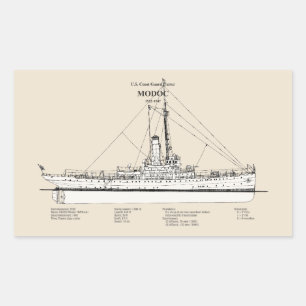 Adesivo Retangular USCG Cutter Modoc wpg-46 - SBD