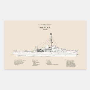 Adesivo Retangular USCG Cutter Spencer wpg-36 - SBD