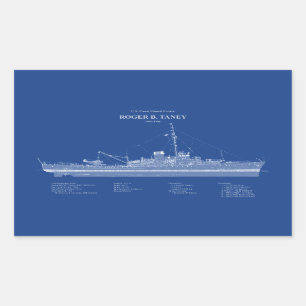 Adesivo Retangular USCG Roger B. Taney whec-37 - ABD