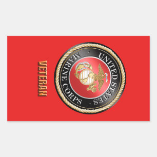 Adesivo Retangular USMC Veteran StickerUSMC, United States Marine Cor