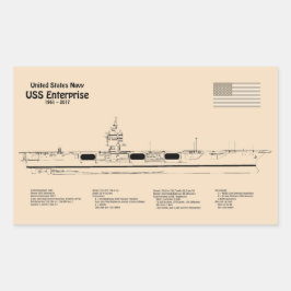 Adesivo Retangular USS Enterprise - Entrega de Planos de Esquema SD