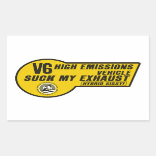 Adesivo Retangular V6 SUV Sticker (Amarelo) 4 embalagens