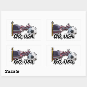 Adesivo Retangular Vá, USA Soccer Fan