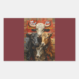 Adesivo Retangular Vacas Selfie