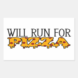 Adesivo Retangular Vai Correr por Pizza