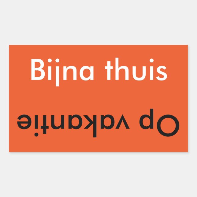 Adesivo Retangular Vakantie/Thuis  Koffer sticker (Frente)