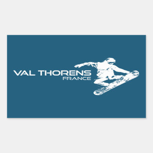 Adesivo Retangular Val Thorens France Snowboarder