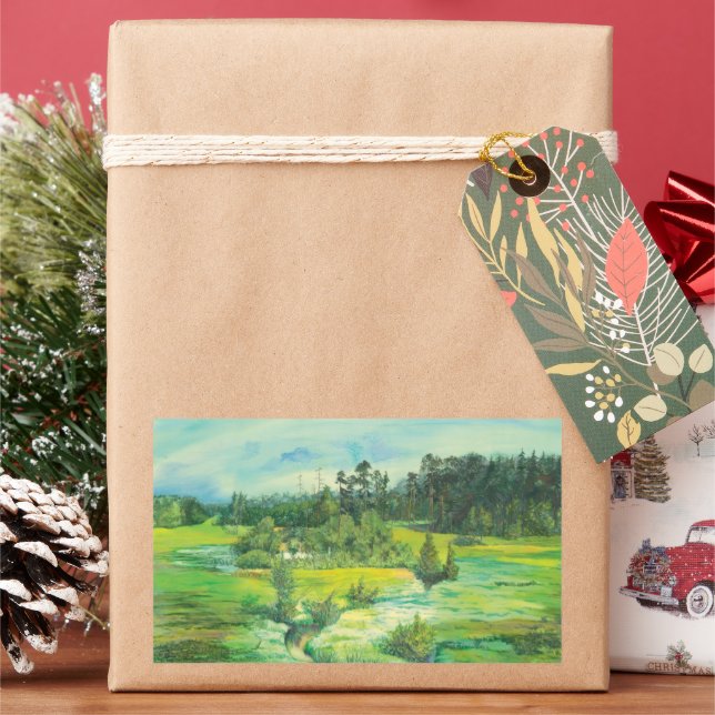 Adesivo Retangular Vale verde Watercolor (Feriado)