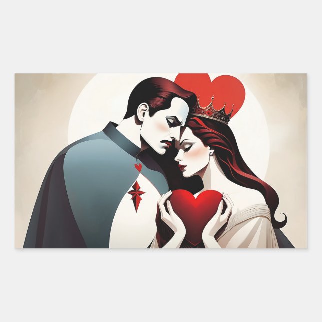 Adesivo Retangular Valet et reine de cœur (Frente)