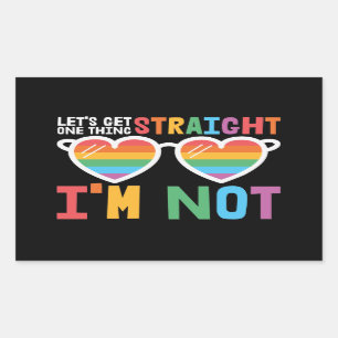 Adesivo Retangular Vamos de orgulho LGBTQ ganha um Hetero que não sou