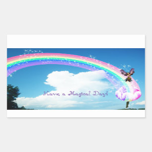 Adesivo Retangular Vamos faz arco-íris